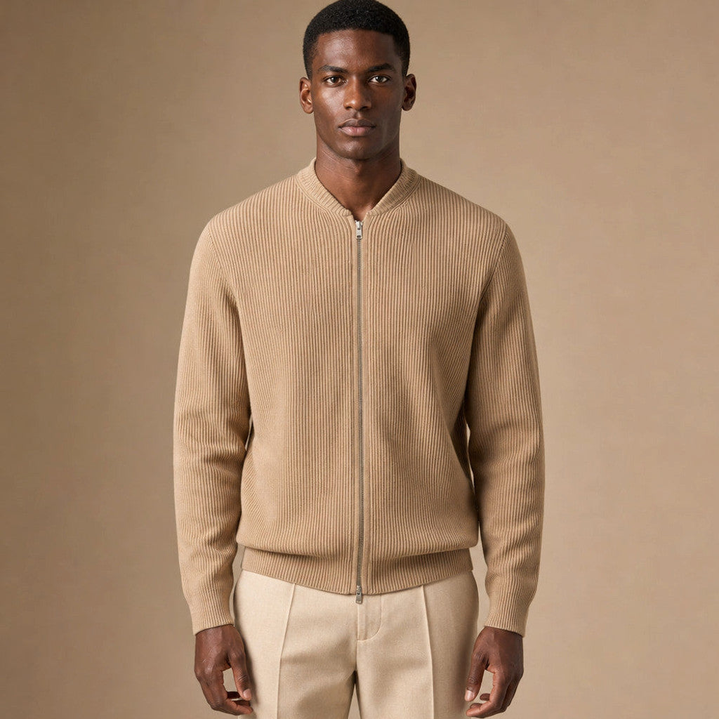 Marston | Ribbed Full-Zip Jacket Relaxed Fit – Product Photo