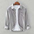 Lorcan | Fit Shirt Corduroy-Style Ribbed Long Sleeve Pointed Collar