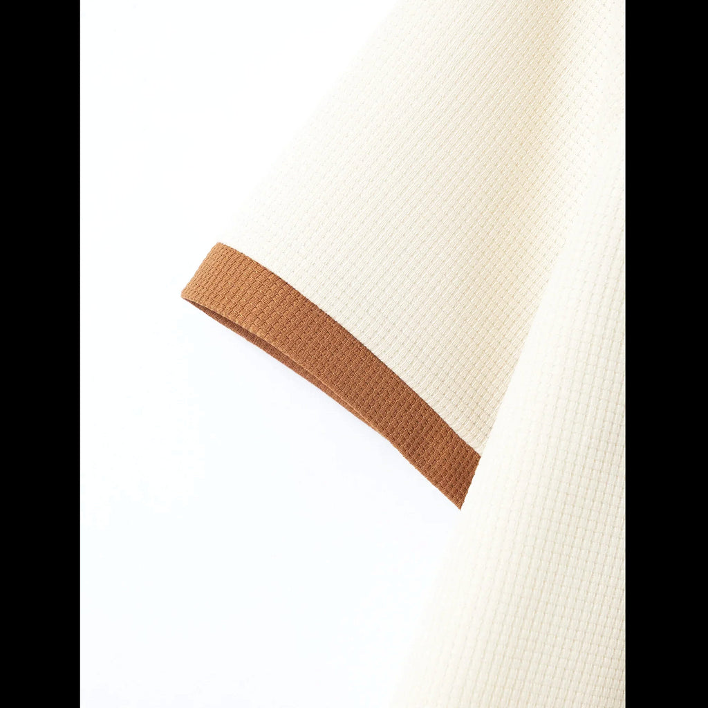 Falcren | Matching Set Waffle Knit Polo Straight-Leg Trousers