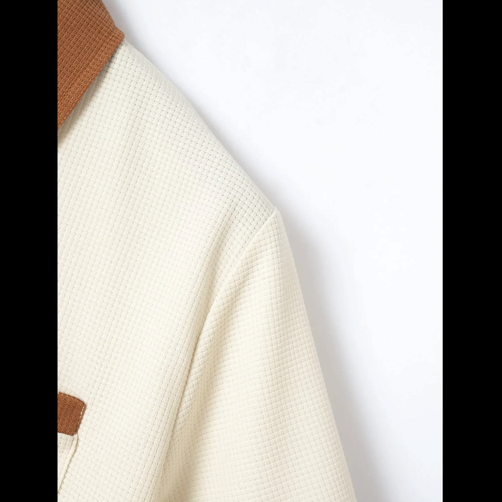 Falcren | Matching Set Waffle Knit Polo Straight-Leg Trousers