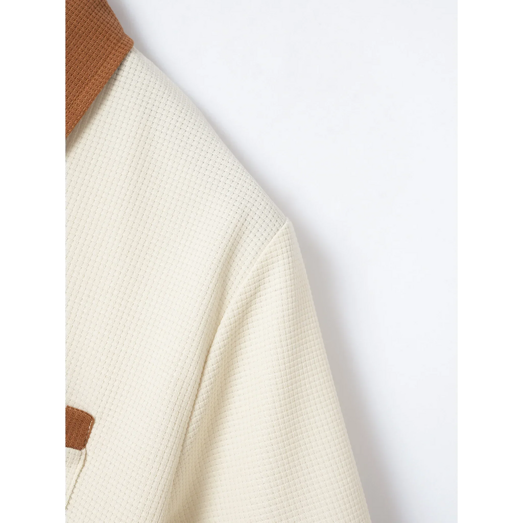 Falcren | Matching Set Waffle Knit Polo Straight-Leg Trousers