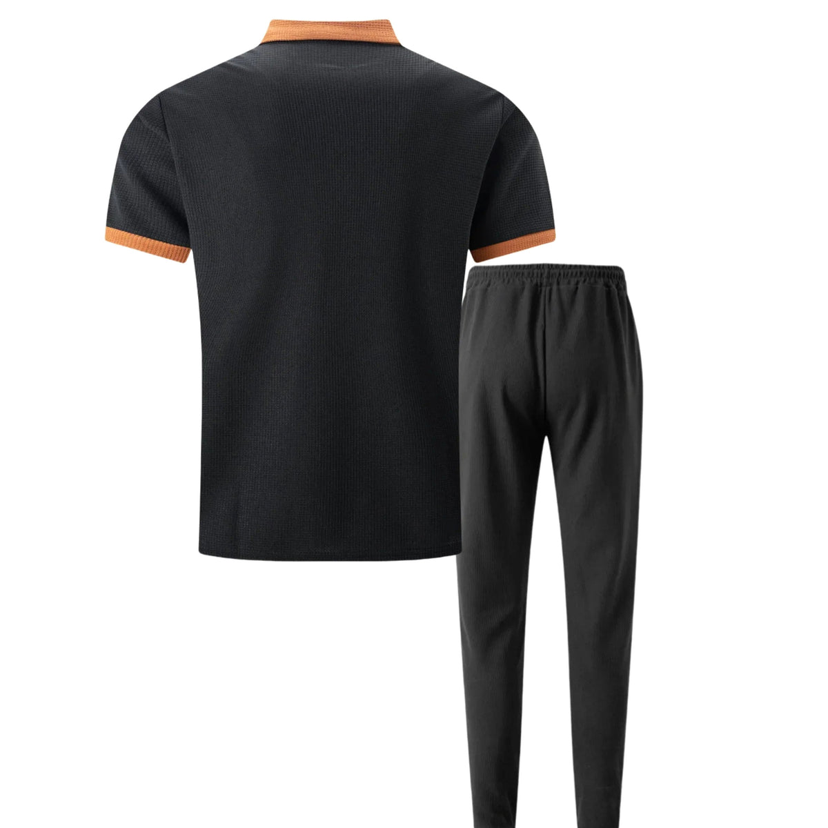 Falcren | Matching Set Waffle Knit Polo Straight-Leg Trousers