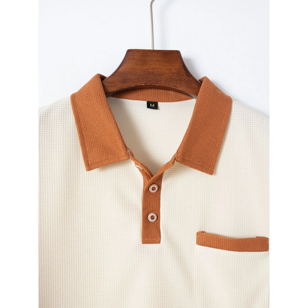 Falcren | Matching Set Waffle Knit Polo Straight-Leg Trousers