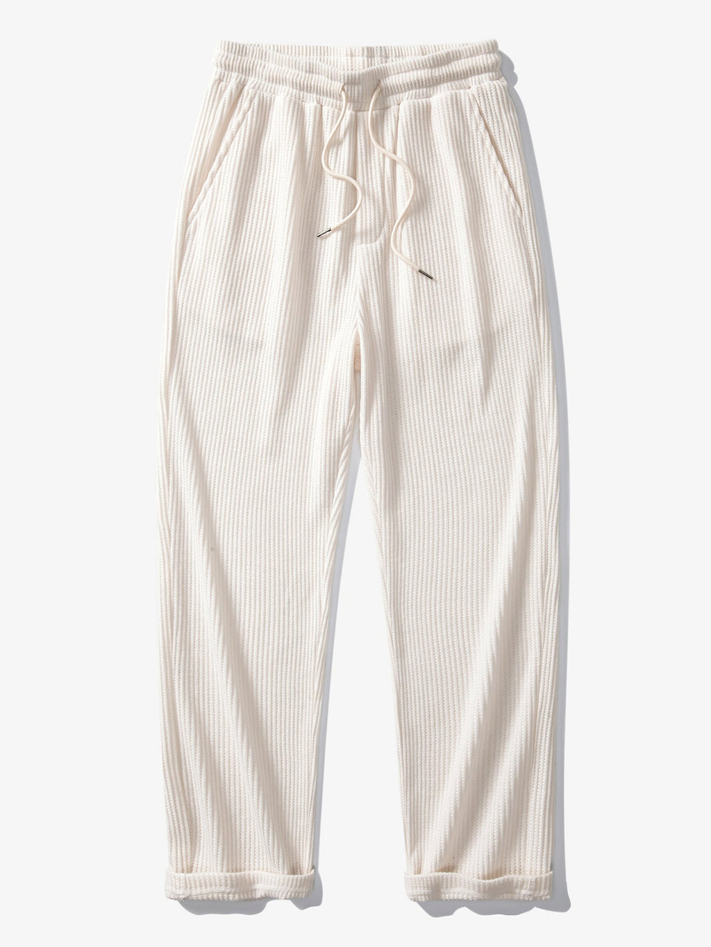 Vestren | Matching Set Striped Knit Polo Waffle Drawstring Pant