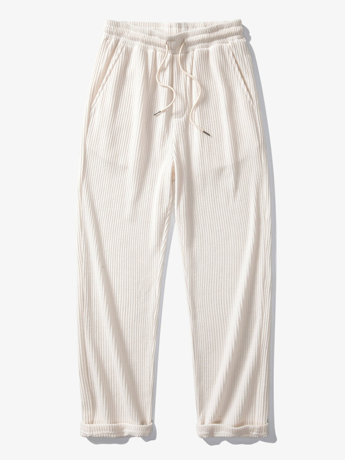 Vestren | Matching Set Striped Knit Polo Waffle Drawstring Pant