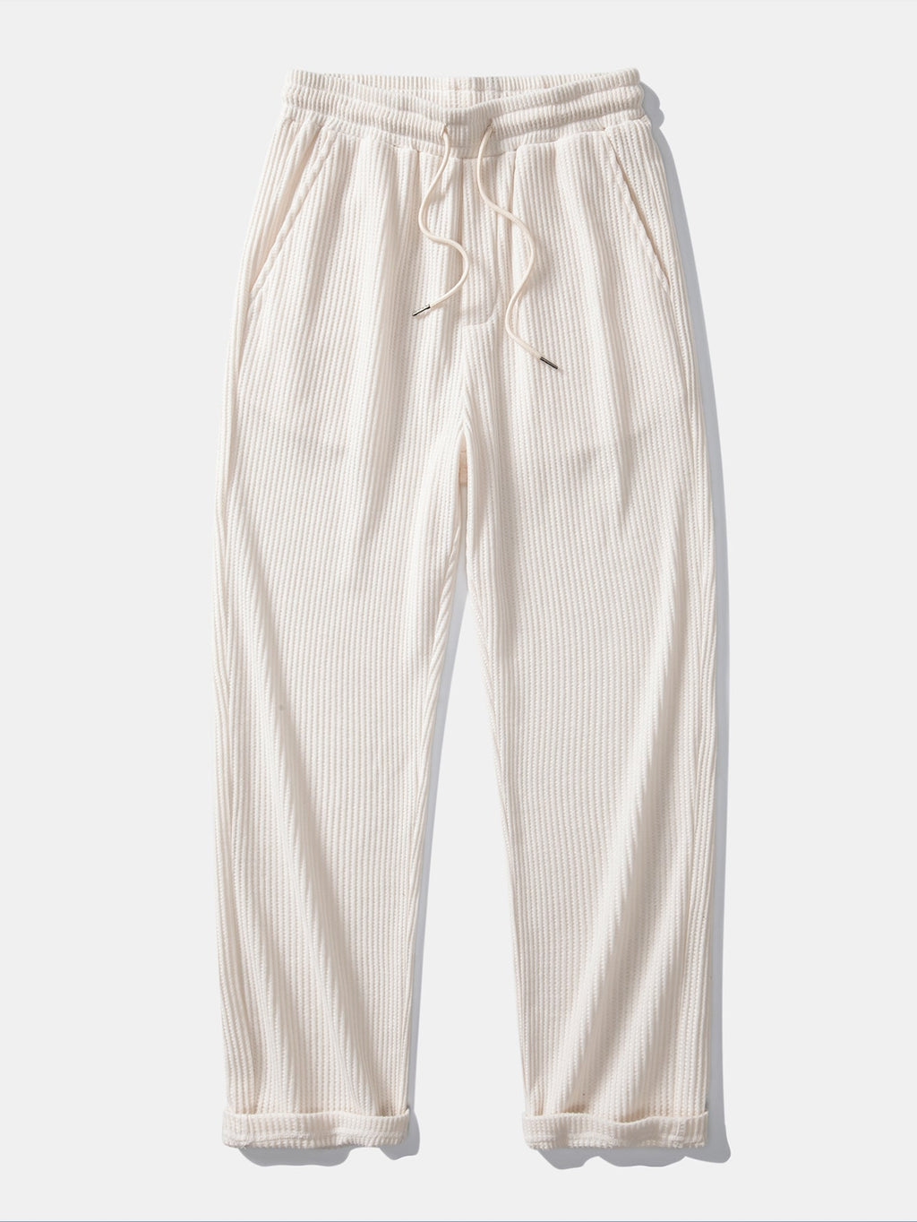 Vestren | Matching Set Striped Knit Polo Waffle Drawstring Pant