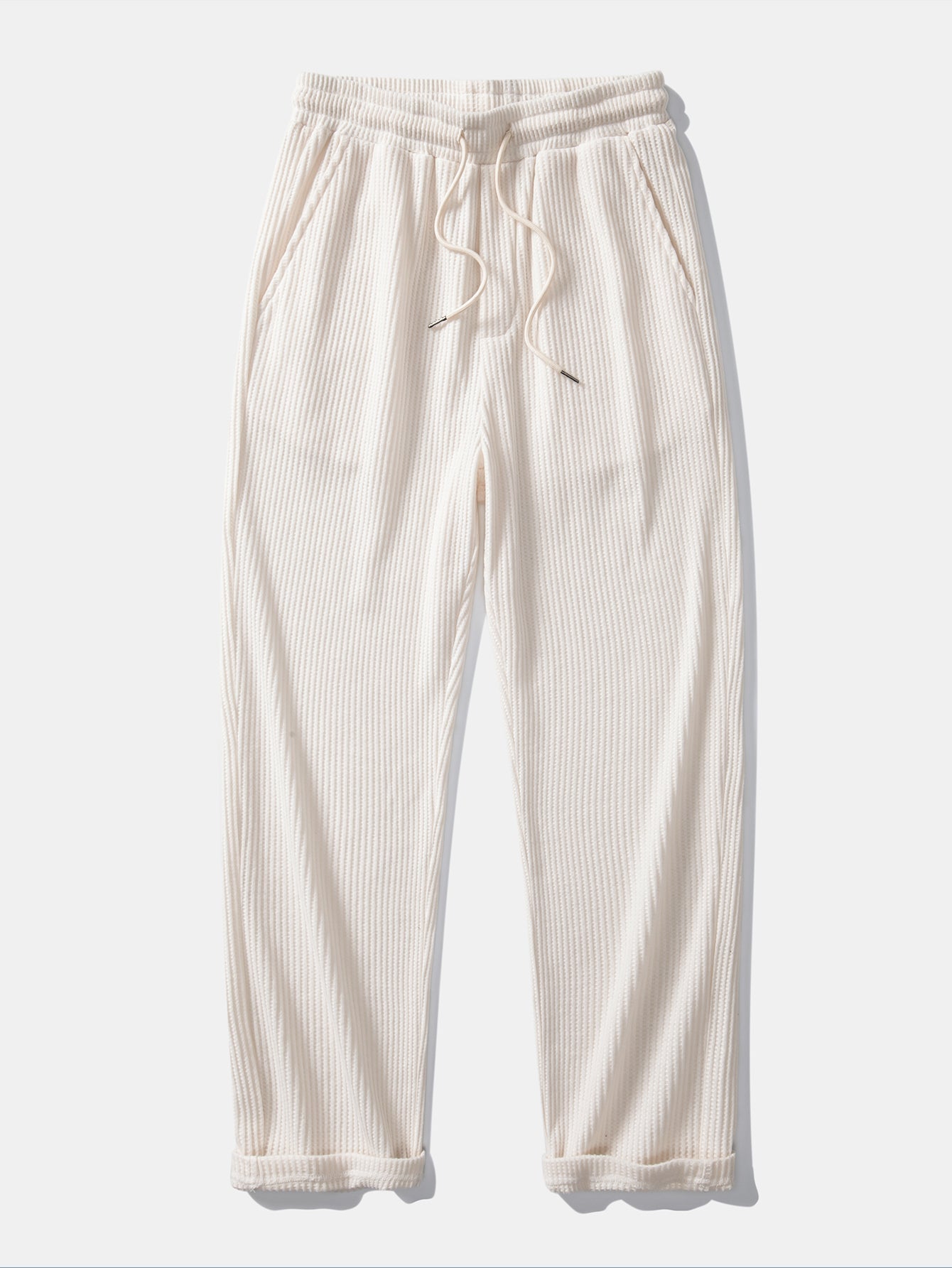 Vestren | Matching Set Striped Knit Polo Waffle Drawstring Pant
