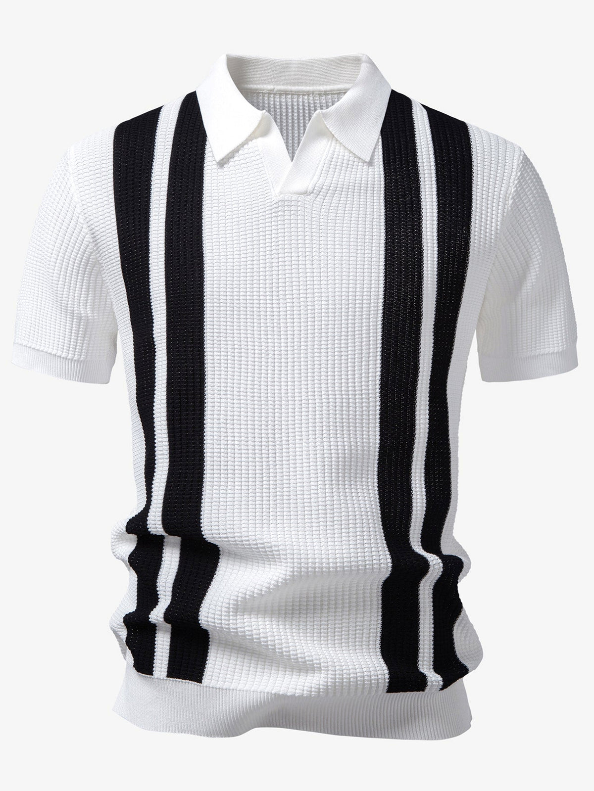 Vestren | Matching Set Striped Knit Polo Waffle Drawstring Pant