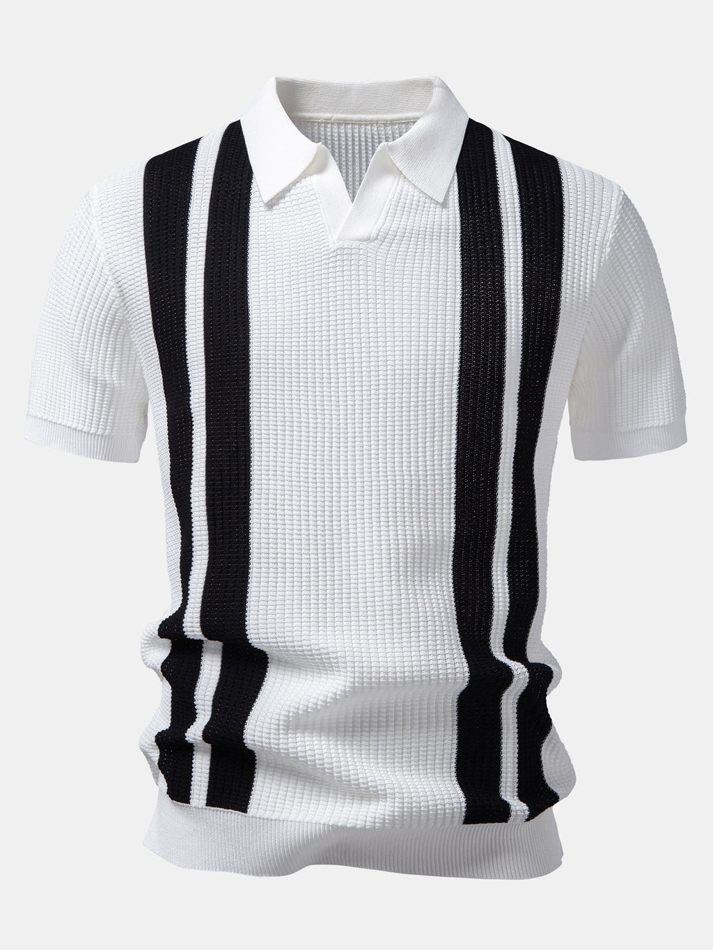 Vestren | Matching Set Striped Knit Polo Waffle Drawstring Pant