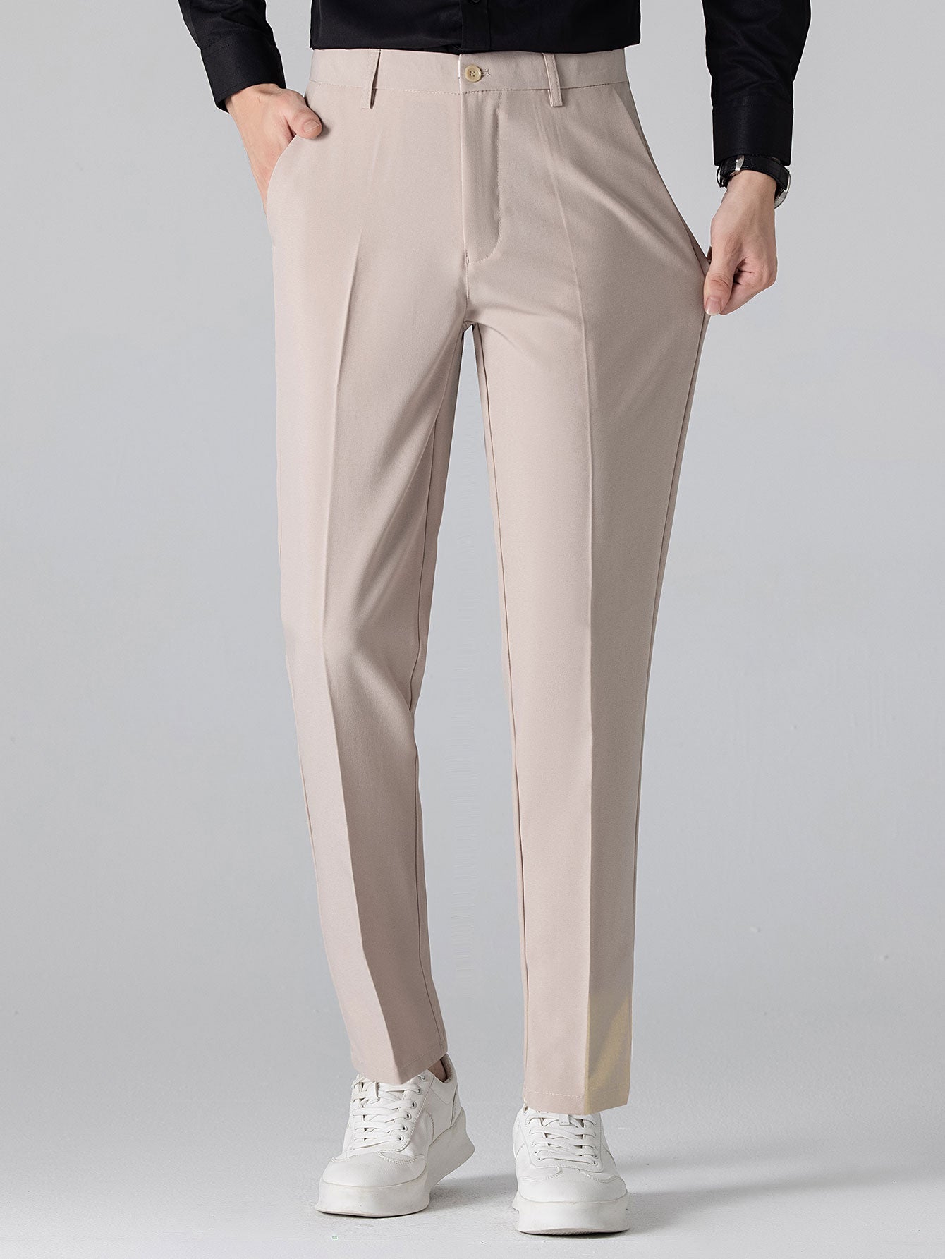 Celvorn | Matching Set Waffle Polo Slim Tapered Trousers
