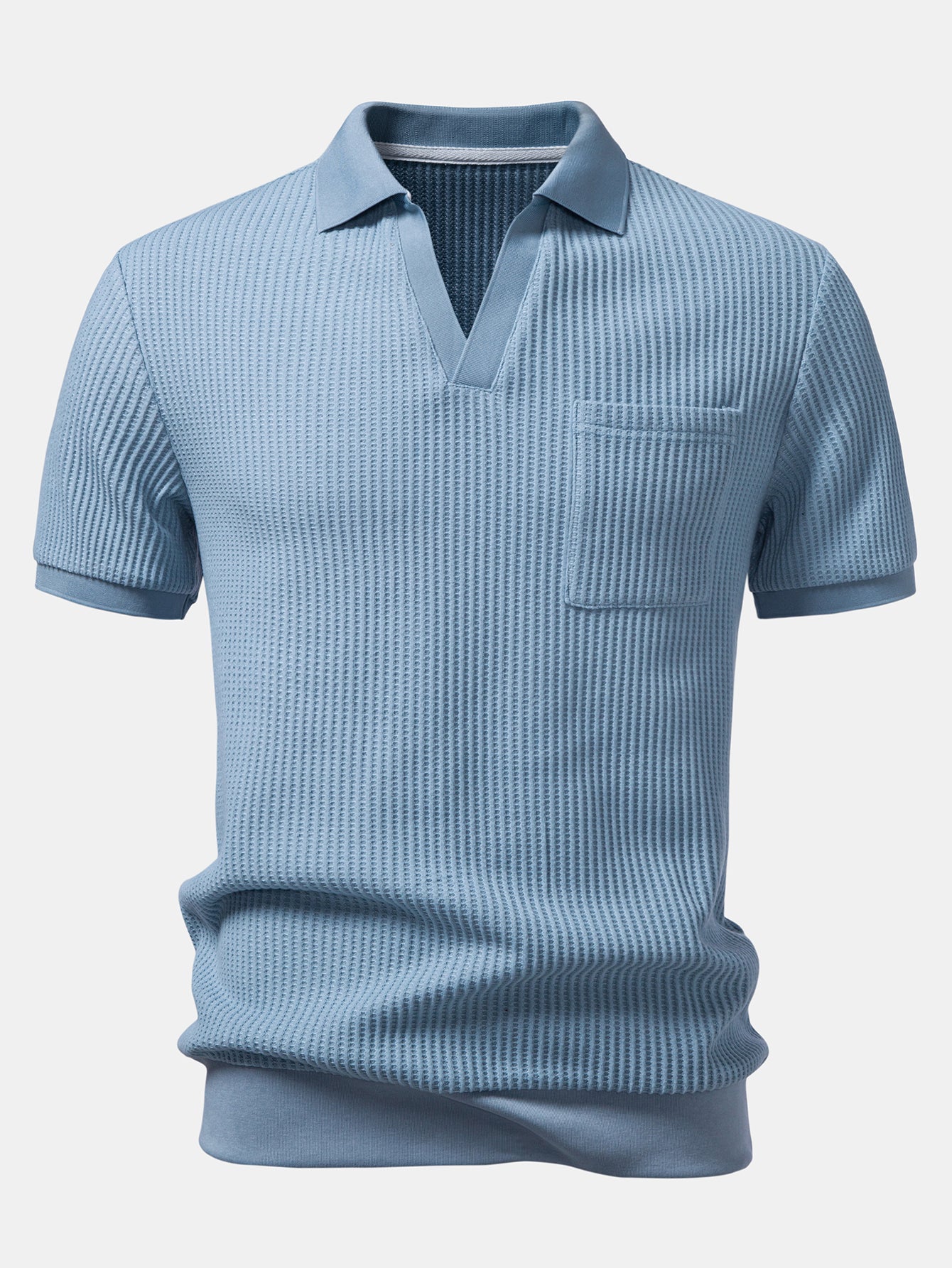 Celvorn | Matching Set Waffle Polo Slim Tapered Trousers