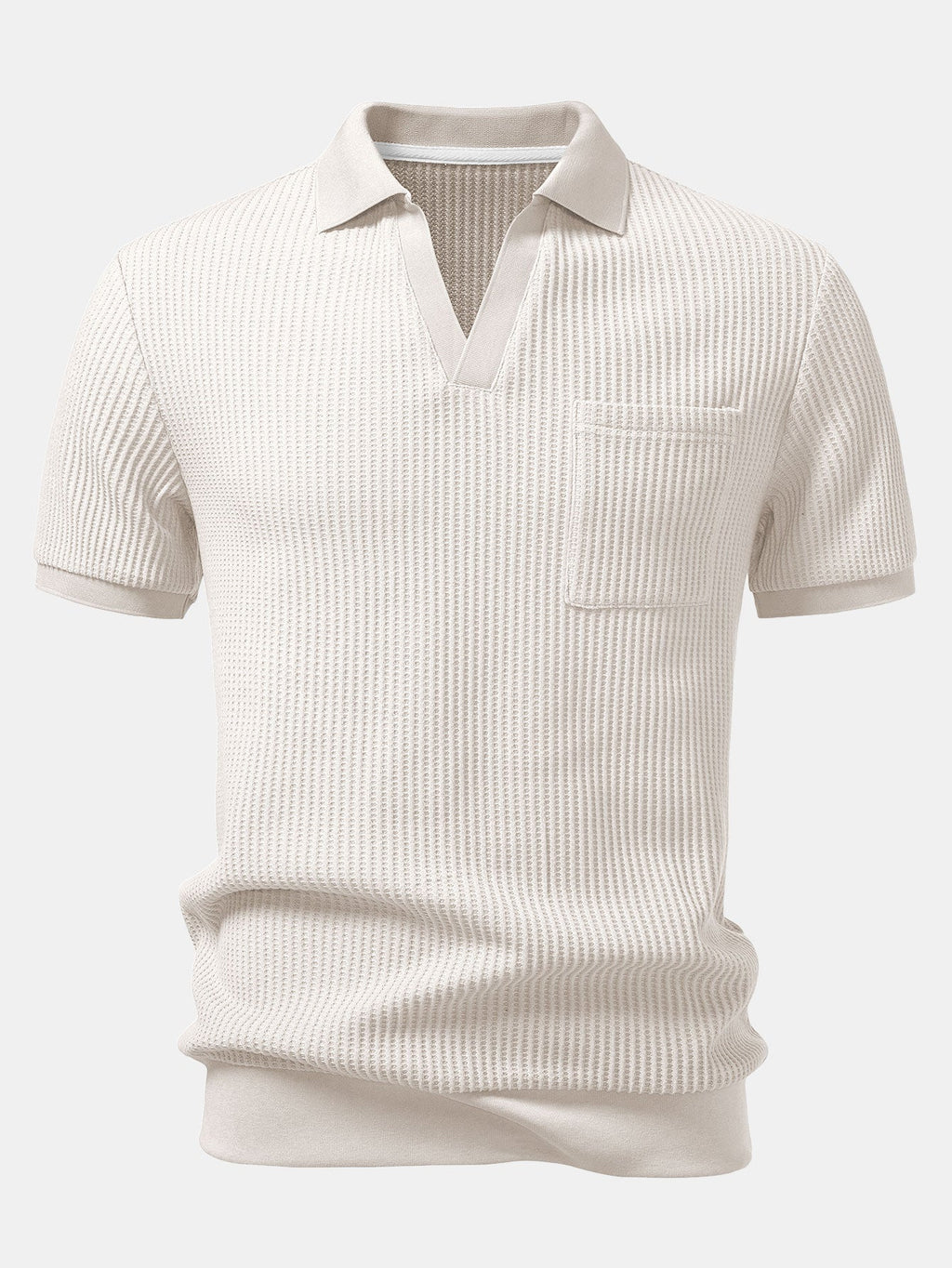 Celvorn | Matching Set Waffle Polo Slim Tapered Trousers