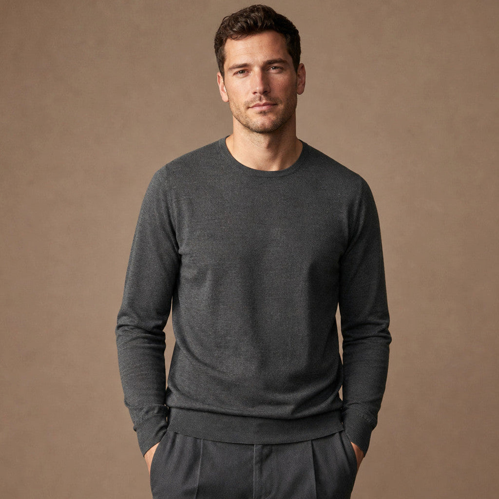 Murray | Crewneck Jumper Fine Gauge Wool – Product Photo
