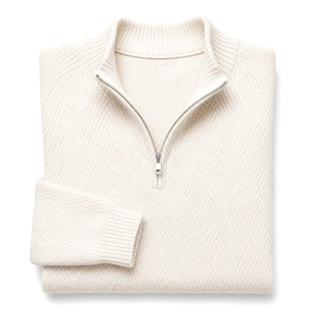 Neville | Quarter Zip Jumper Ribbed Collar