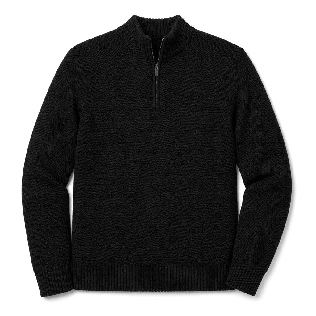 Neville | Quarter Zip Jumper Ribbed Collar