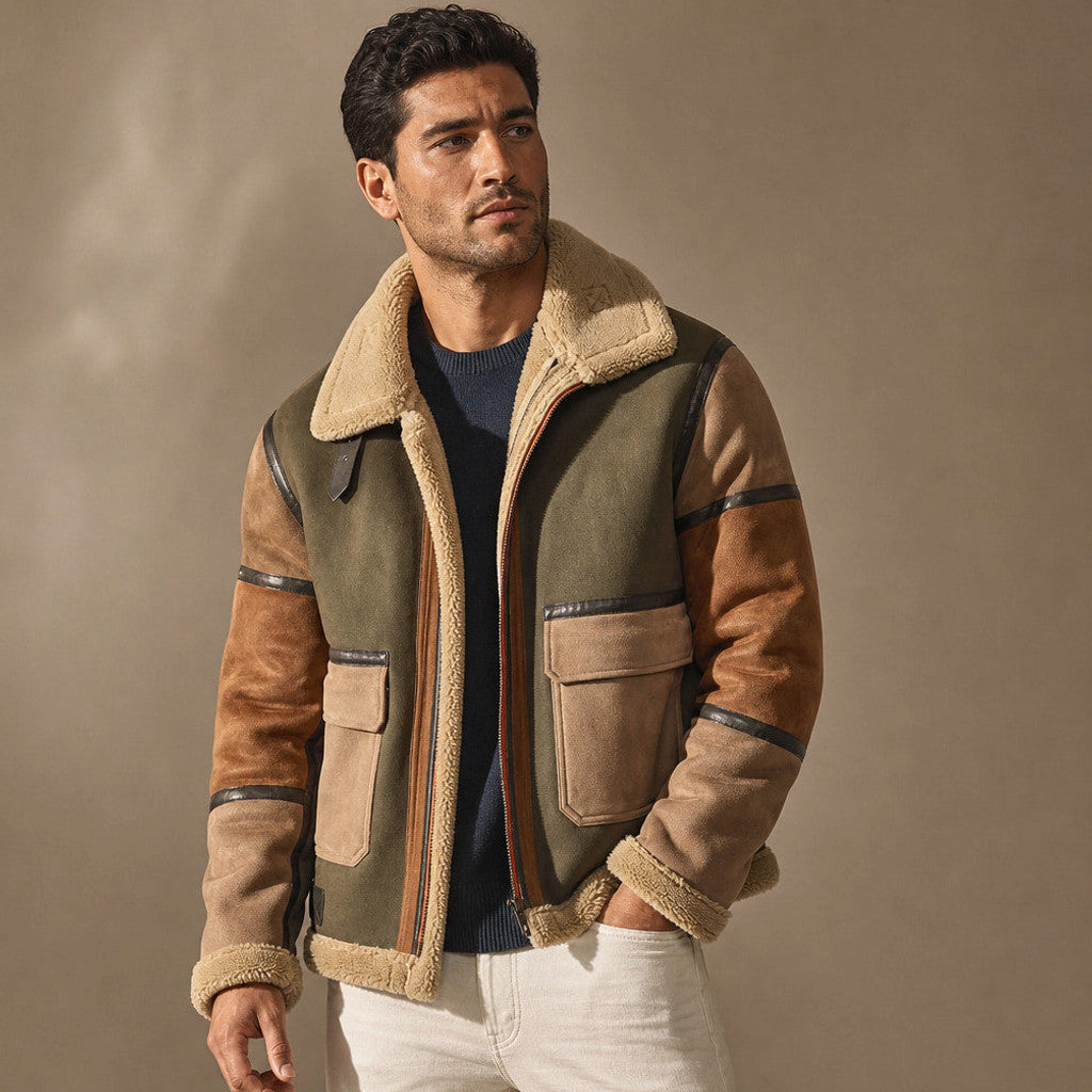 Northcott | Aviator Jacket Shearling Lined Suede – Product Photo