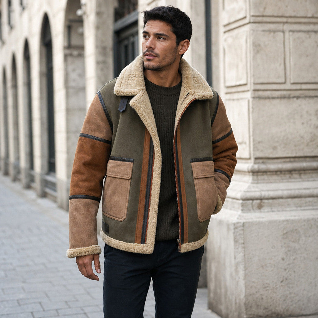Northcott | Aviator Jacket Shearling Lined Suede – Product Photo