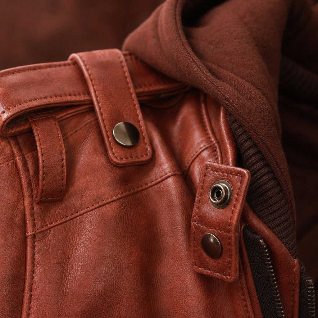 Norton | Bomber Jacket Removable Hood Brown