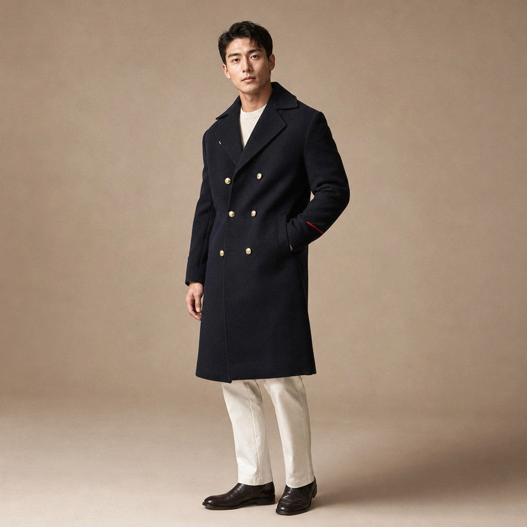 Norwood | Double Breasted Coat Longline Navy