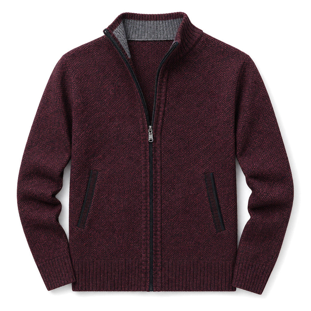 Octavian | Knitwear Hoodie Cable Texture Zip Up