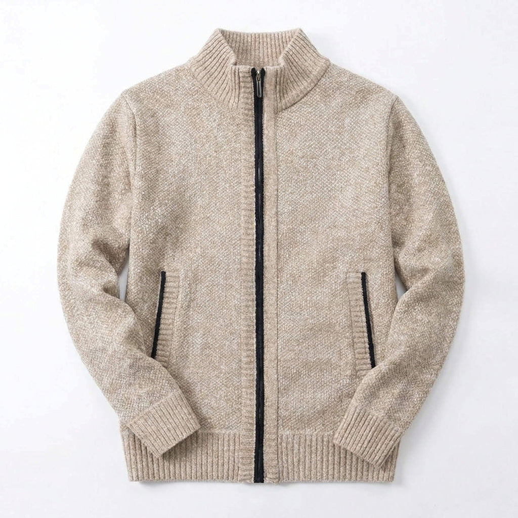 Octavian | Knitwear Hoodie Cable Texture Zip Up
