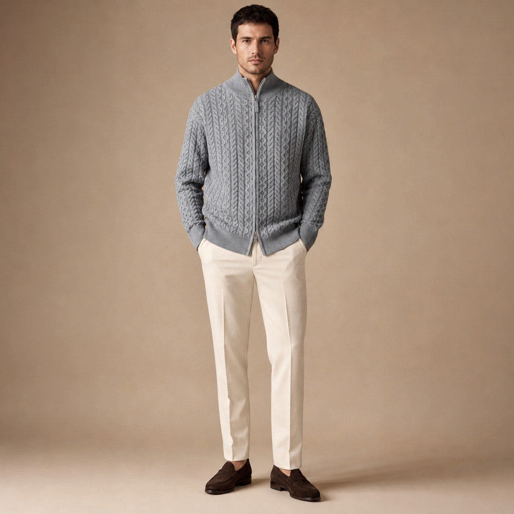 Ogilvie | Cable Knit Cardigan Full Zip