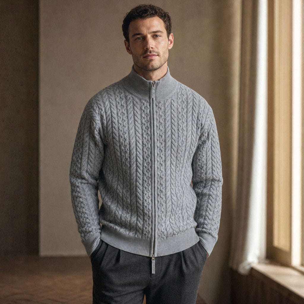 Ogilvie | Cable Knit Cardigan Full Zip