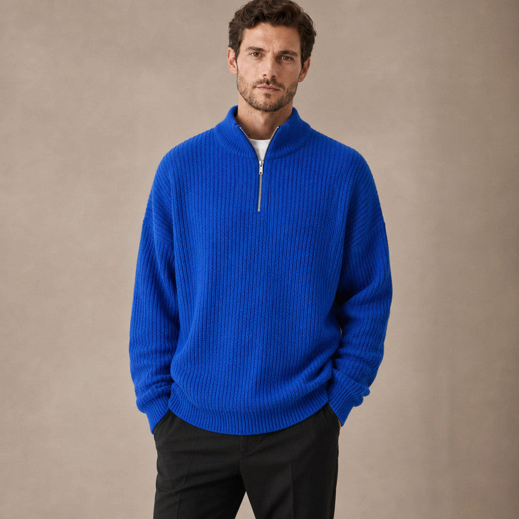 Quentin | Quarter Zip Jumper Loose Fit Crewneck