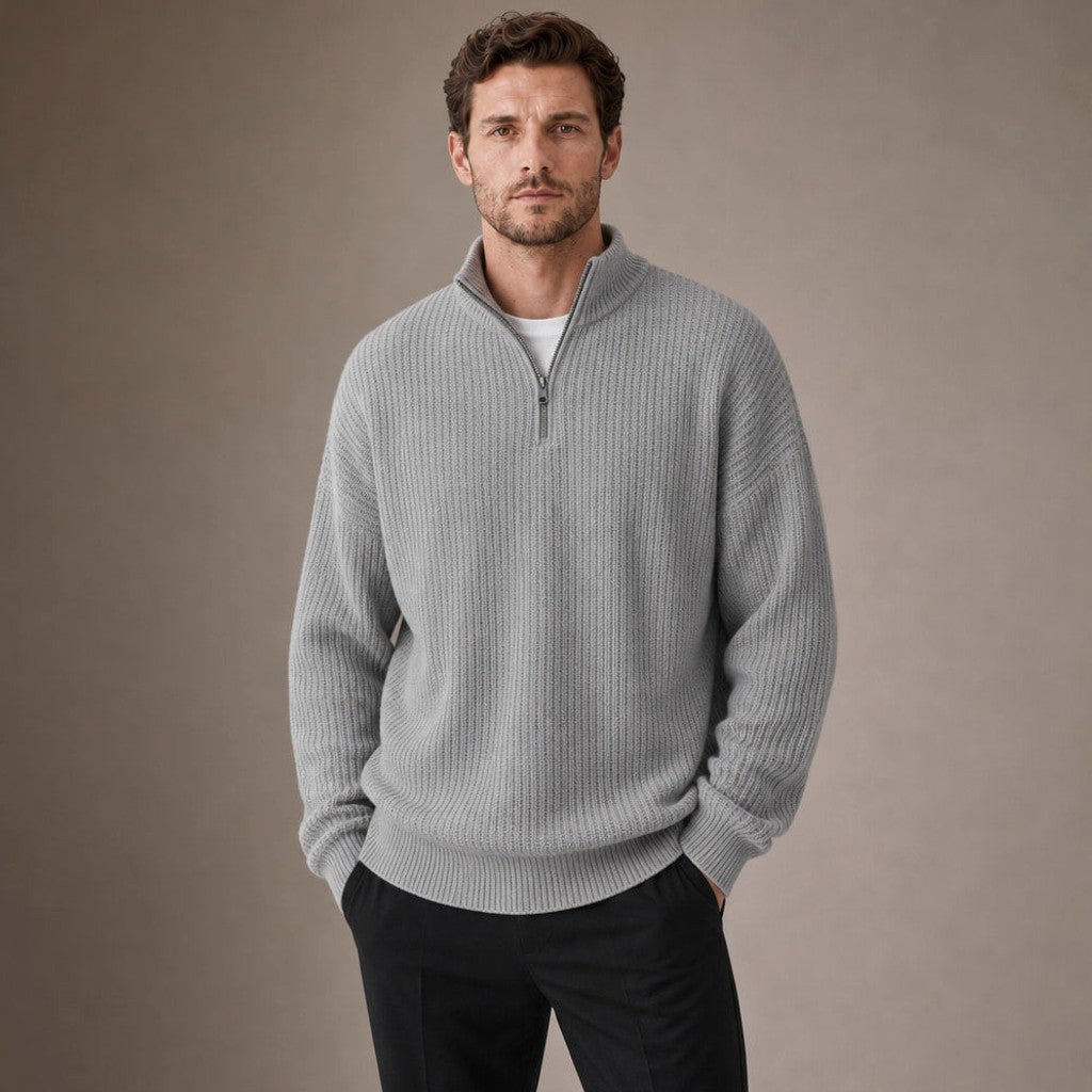Quentin | Quarter Zip Jumper Loose Fit Crewneck