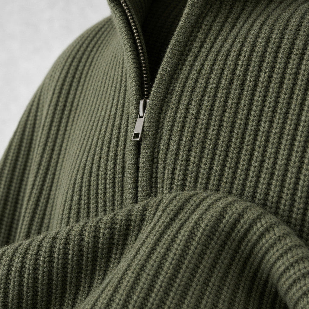 Quentin | Quarter Zip Jumper Loose Fit Crewneck