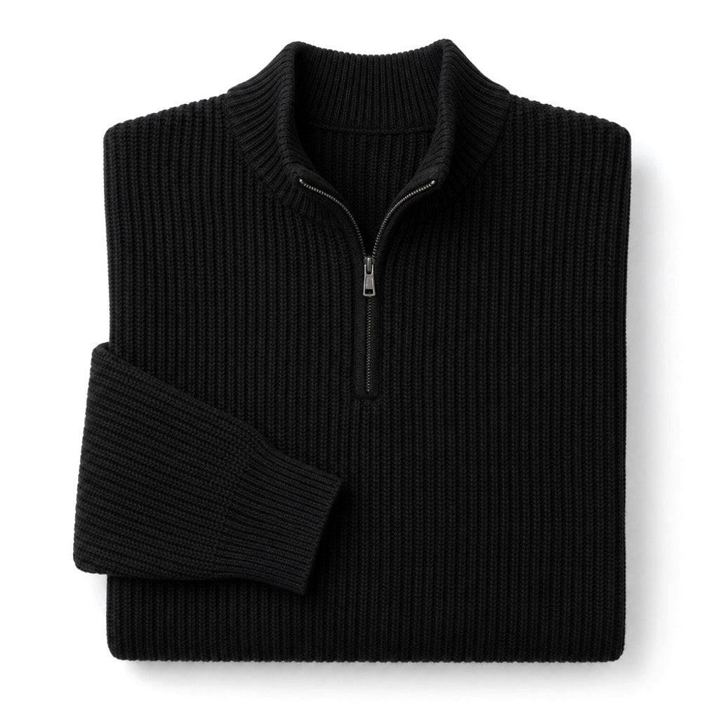 Quentin | Quarter Zip Jumper Loose Fit Crewneck