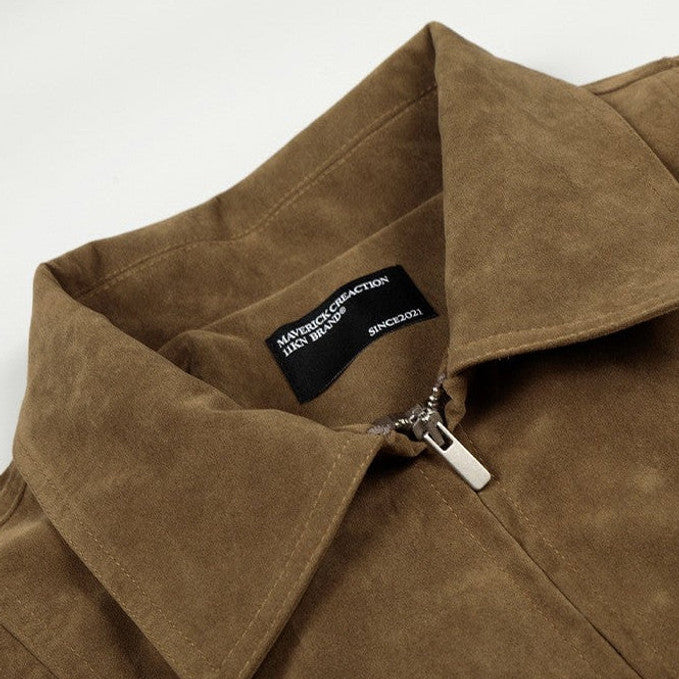 Renfred | Suede Aviator Jacket Full Zip