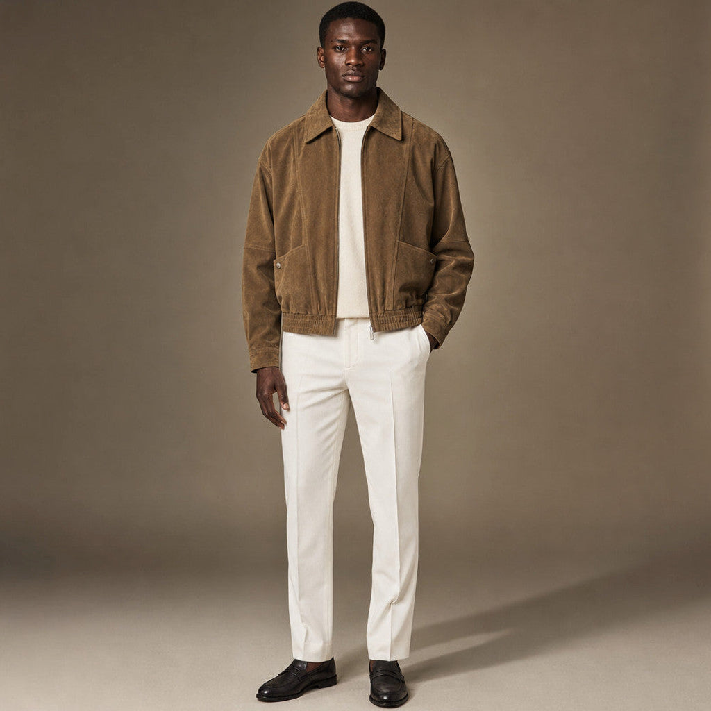 Renfred | Suede Aviator Jacket Full Zip