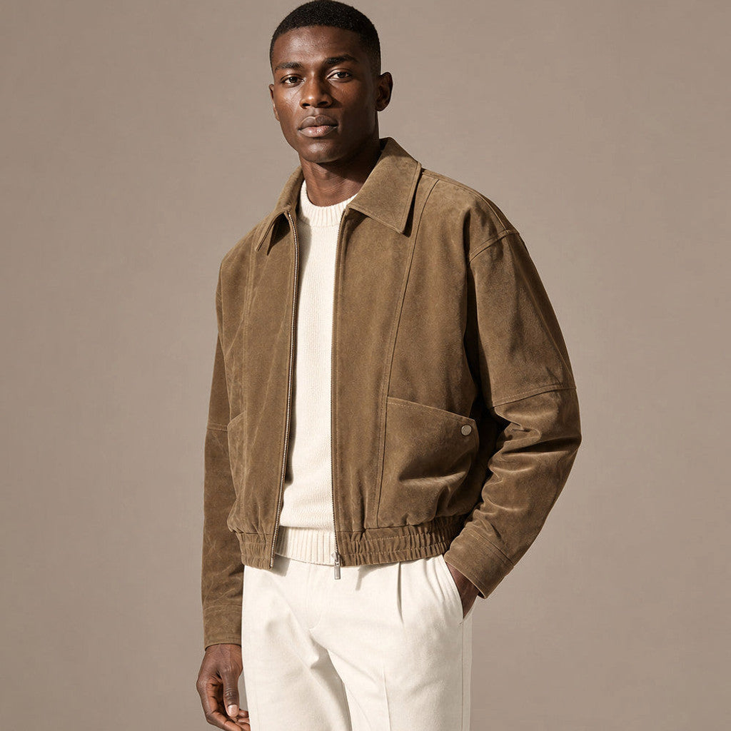 Renfred | Suede Aviator Jacket Full Zip