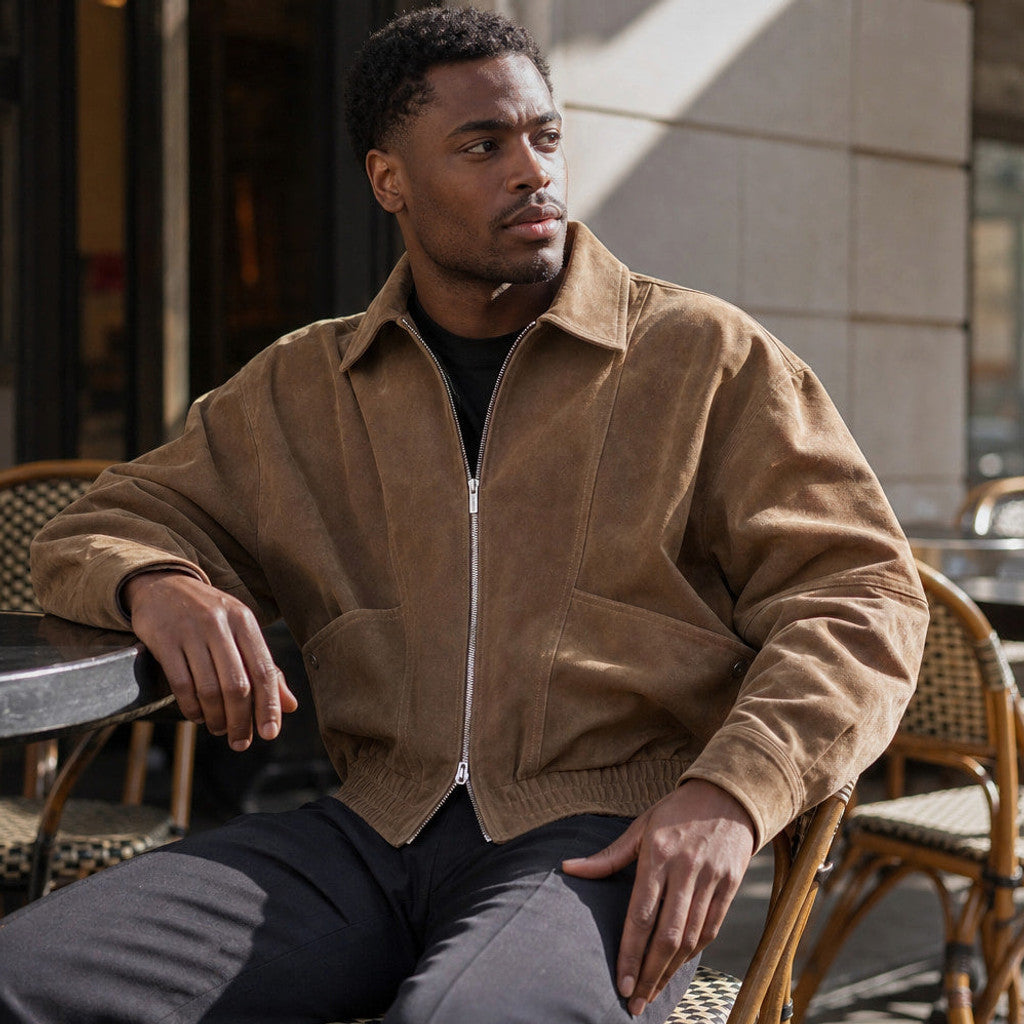 Renfred | Suede Aviator Jacket Full Zip