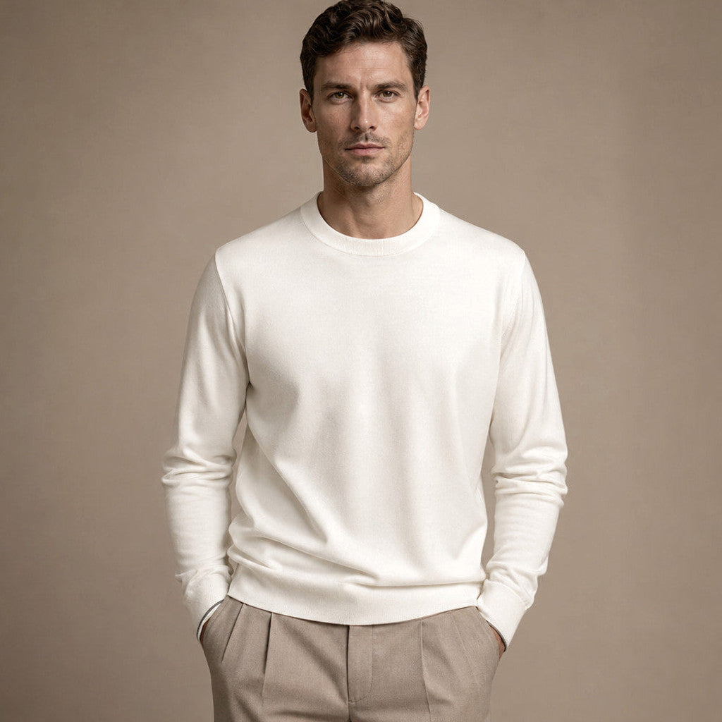 Sanders | Crewneck Sweater Cotton-Silk Fine Knit – Product Photo
