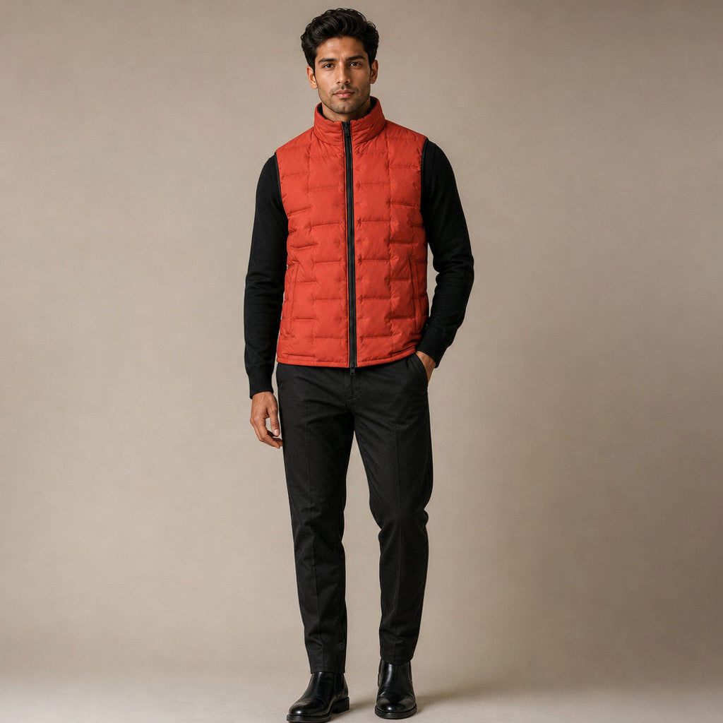 Sherwin | Puffer Vest Stand Collar Down Fill