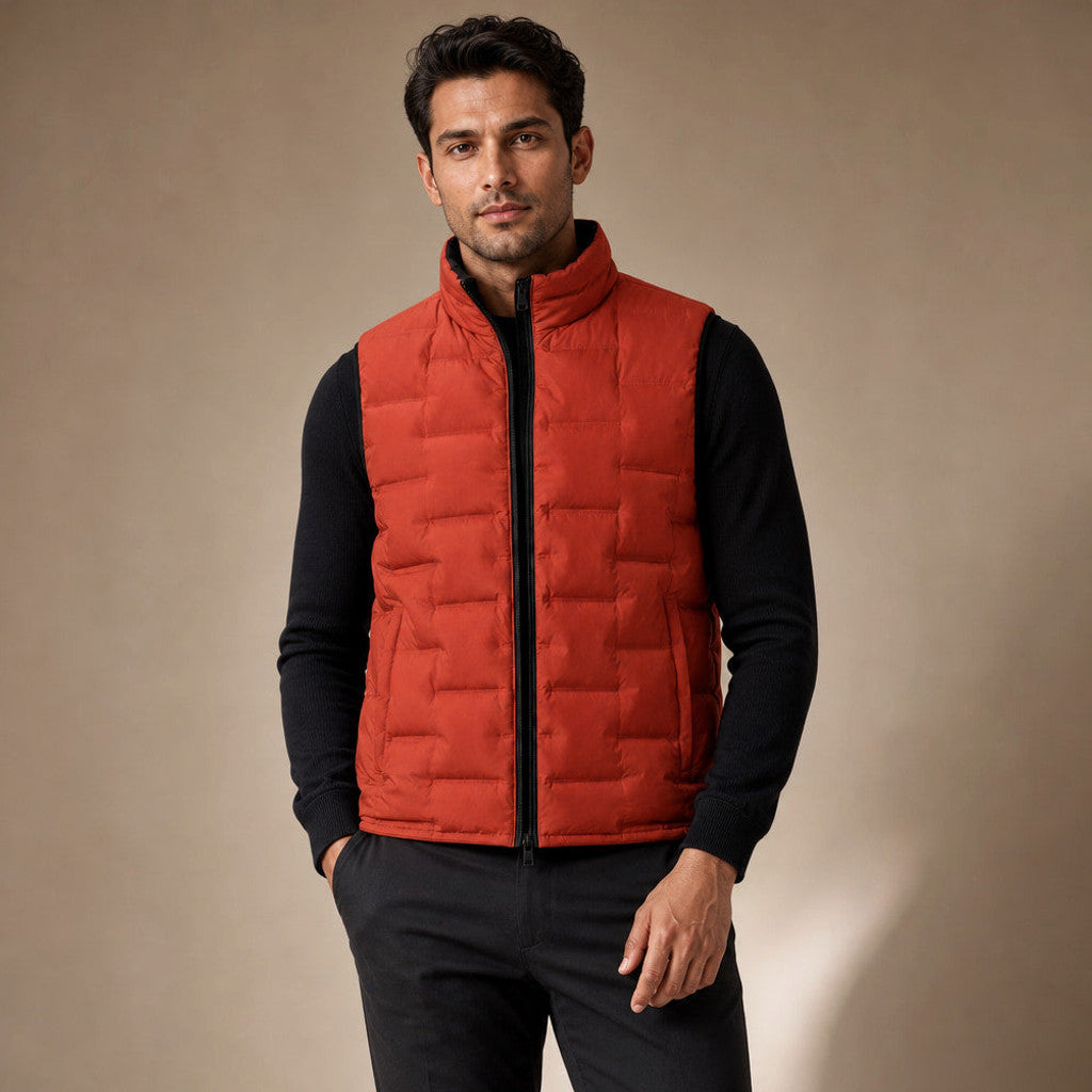 Sherwin | Puffer Vest Stand Collar Down Fill