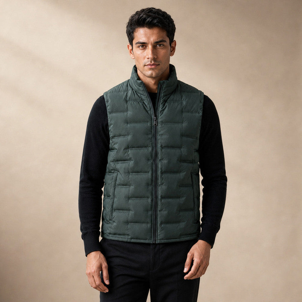 Sherwin | Puffer Vest Stand Collar Down Fill