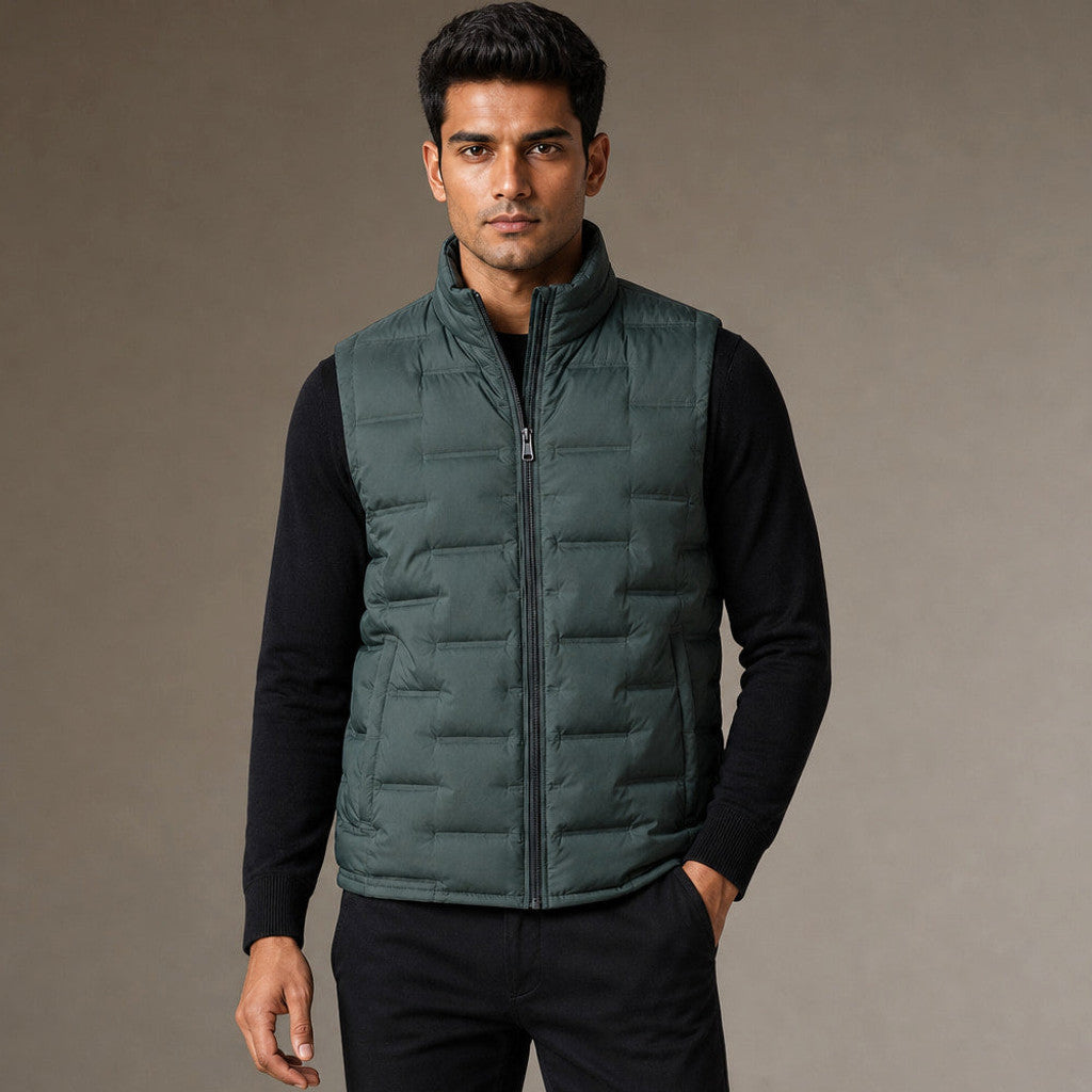 Sherwin | Puffer Vest Stand Collar Down Fill