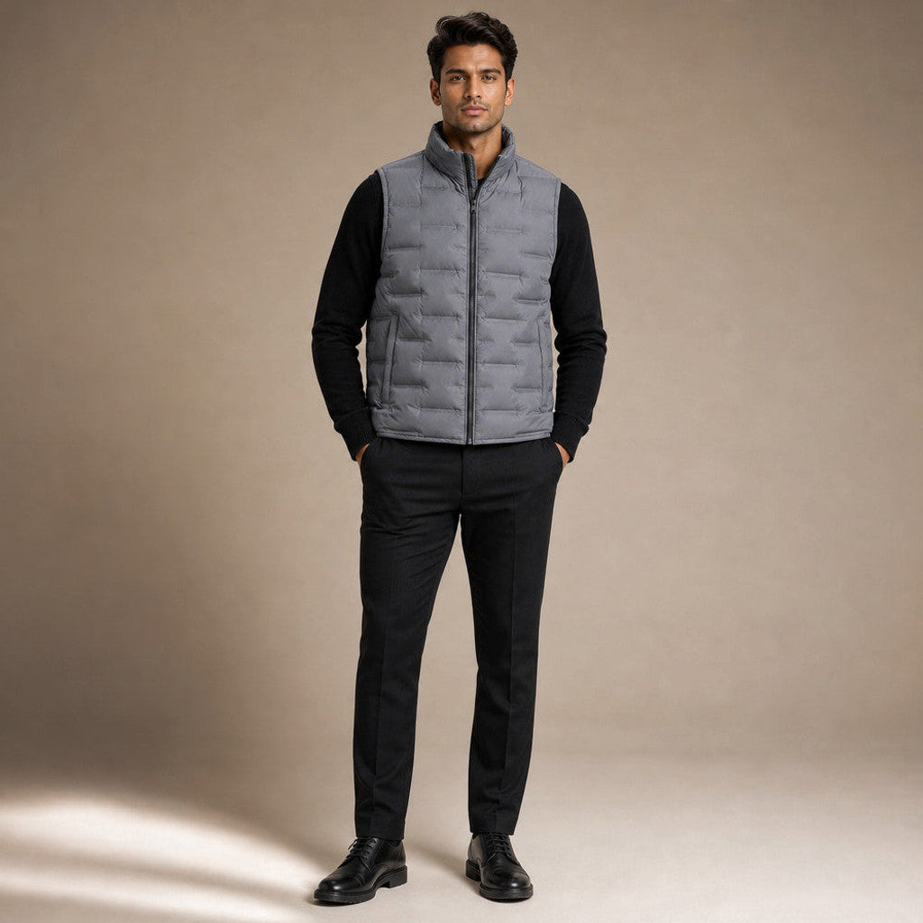 Sherwin | Puffer Vest Stand Collar Down Fill