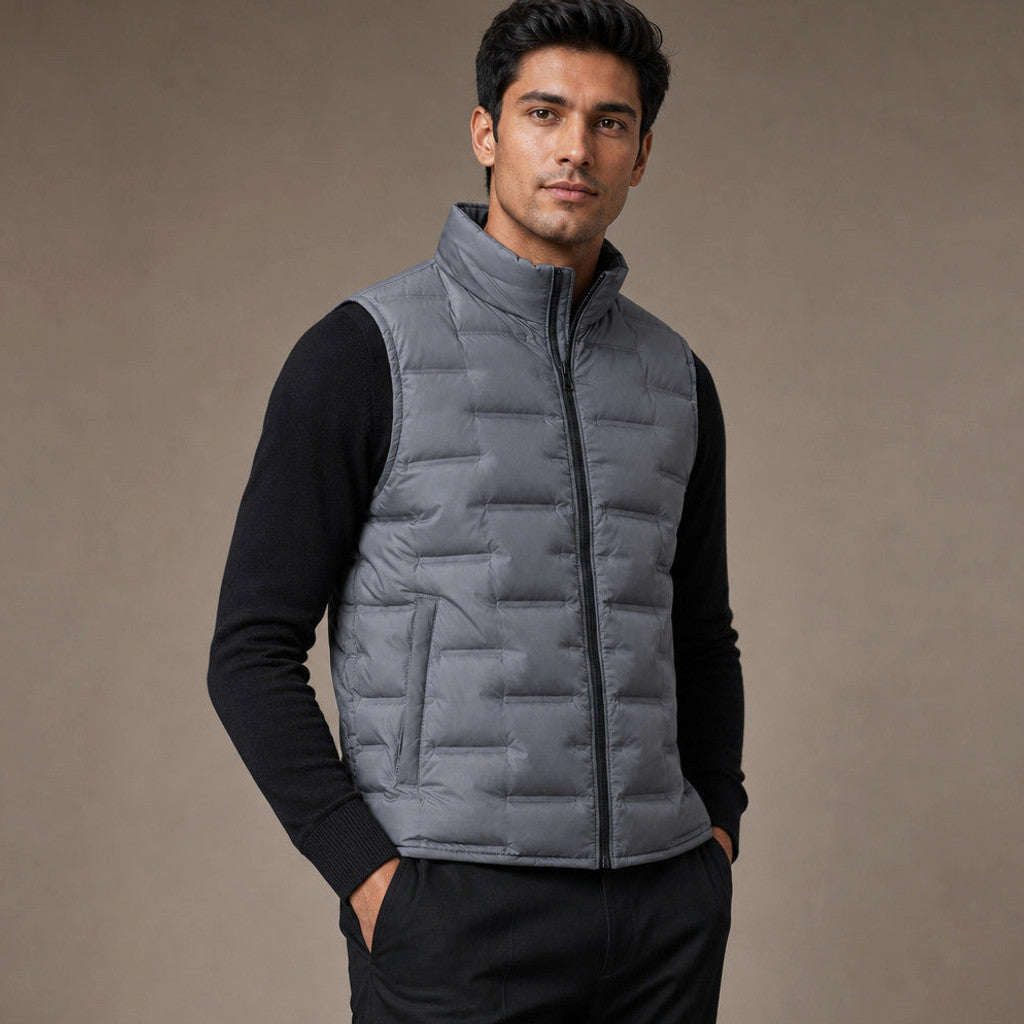 Sherwin | Puffer Vest Stand Collar Down Fill