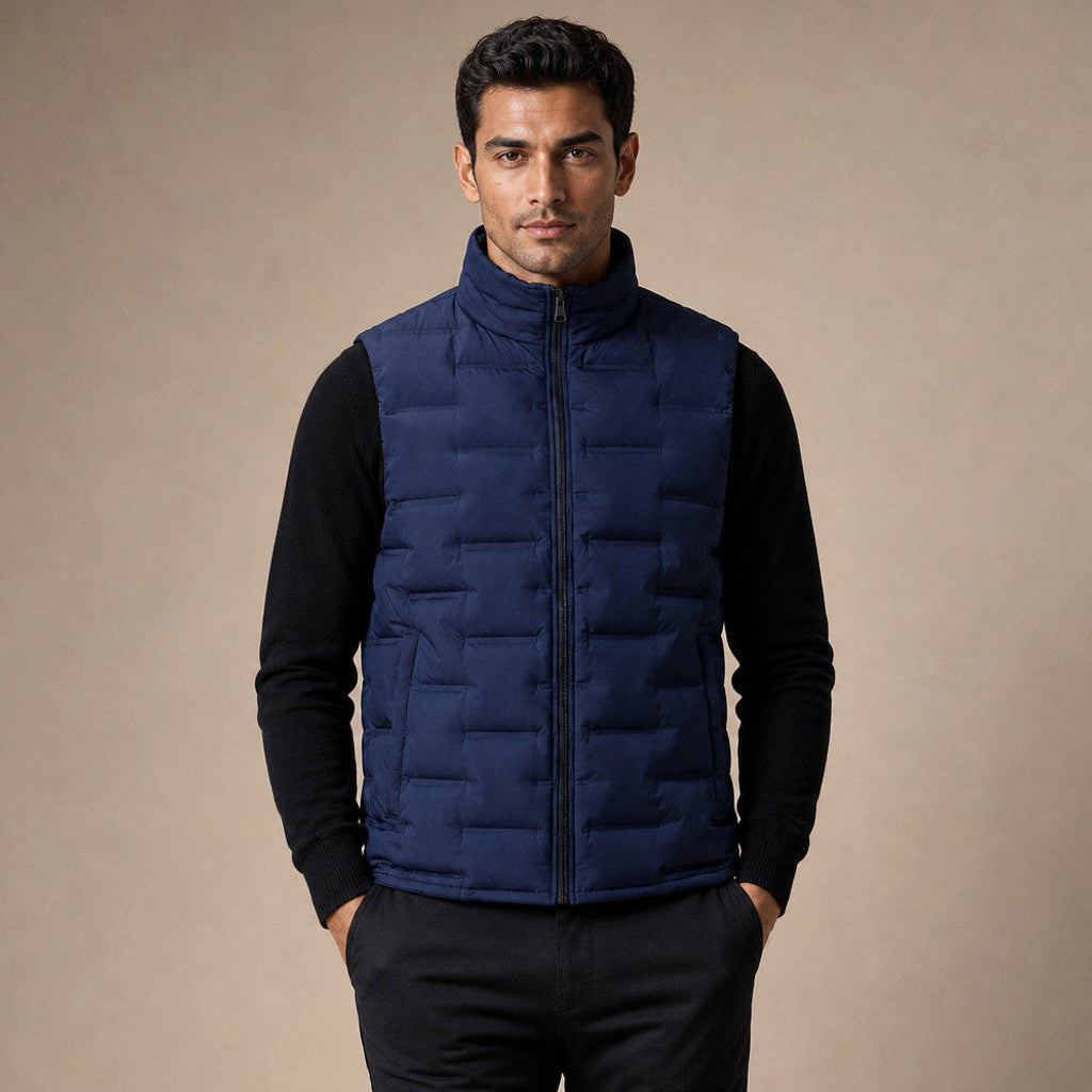 Sherwin | Puffer Vest Stand Collar Down Fill
