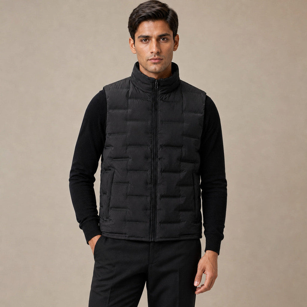 Sherwin | Puffer Vest Stand Collar Down Fill
