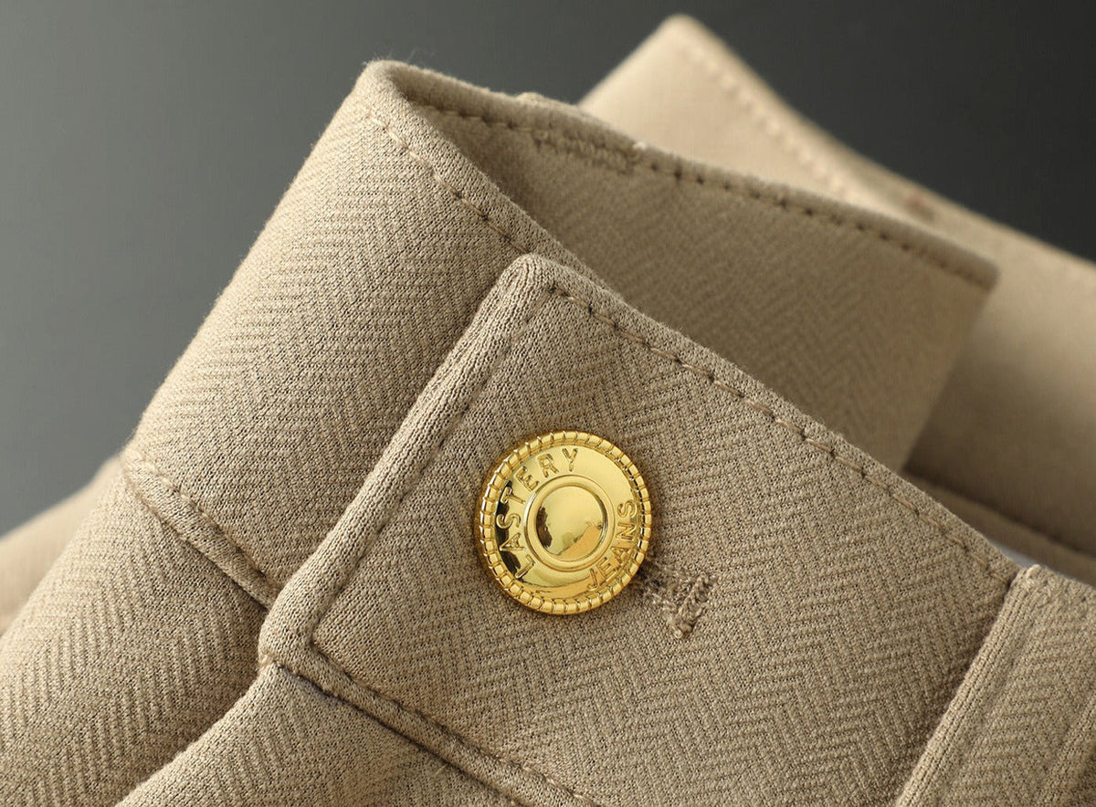 Halvex | Trouser Herringbone Tailored Tonal Crest Embroidery