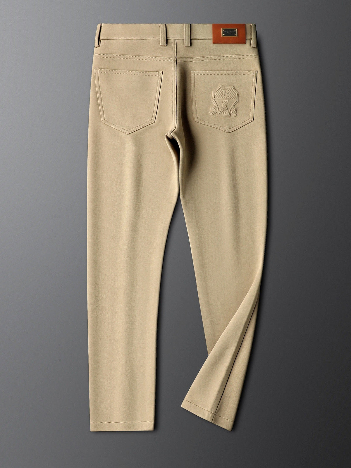 Halvex | Trouser Herringbone Tailored Tonal Crest Embroidery