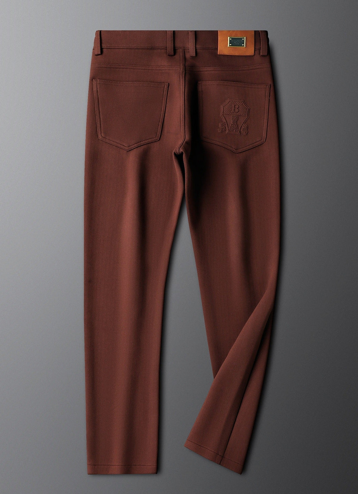 Halvex | Trouser Herringbone Tailored Tonal Crest Embroidery