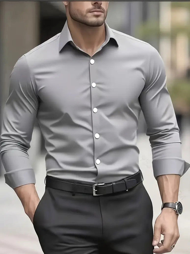 Arven | Dress Shirt Pointed Collar Long Sleeve Button-Down