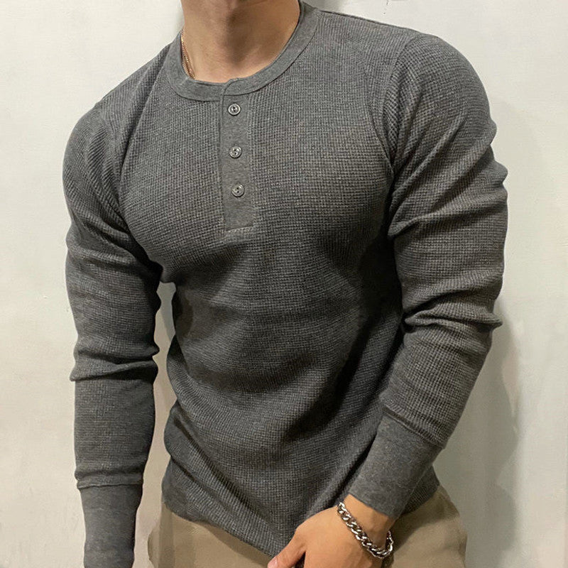 Graven | Fit Shirt Waffle Knit Henley Slim Cut