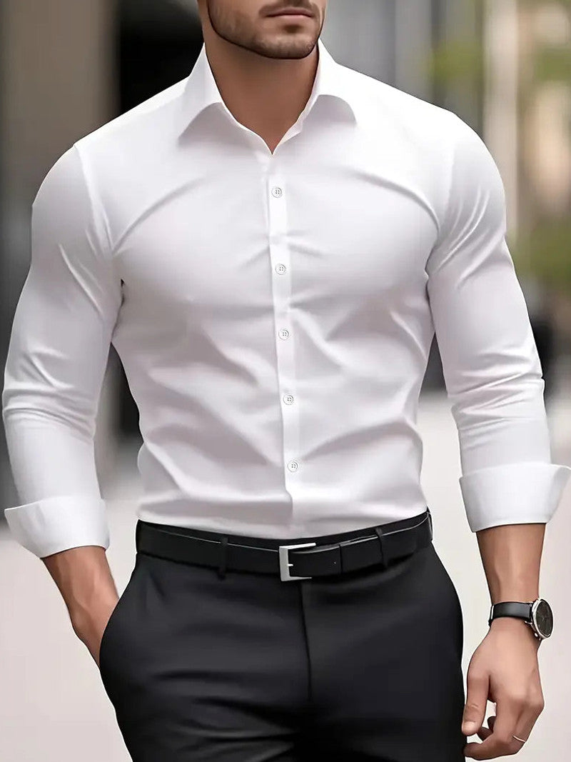 Arven | Dress Shirt Pointed Collar Long Sleeve Button-Down